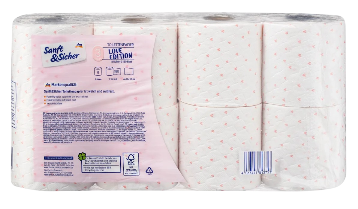 Saison-Toilettenpapier, 3-lagig, 8 Rollen à 180 Blatt