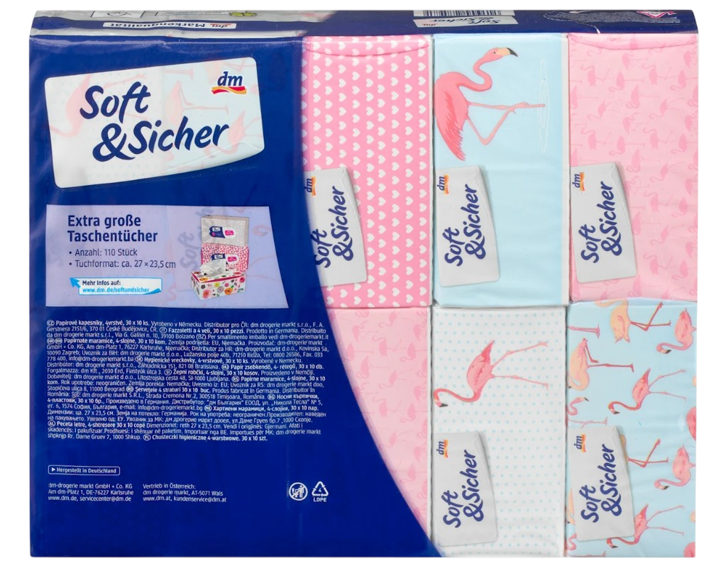 Classic Design Taschentücher, 4-lagig, 30×10 Stück