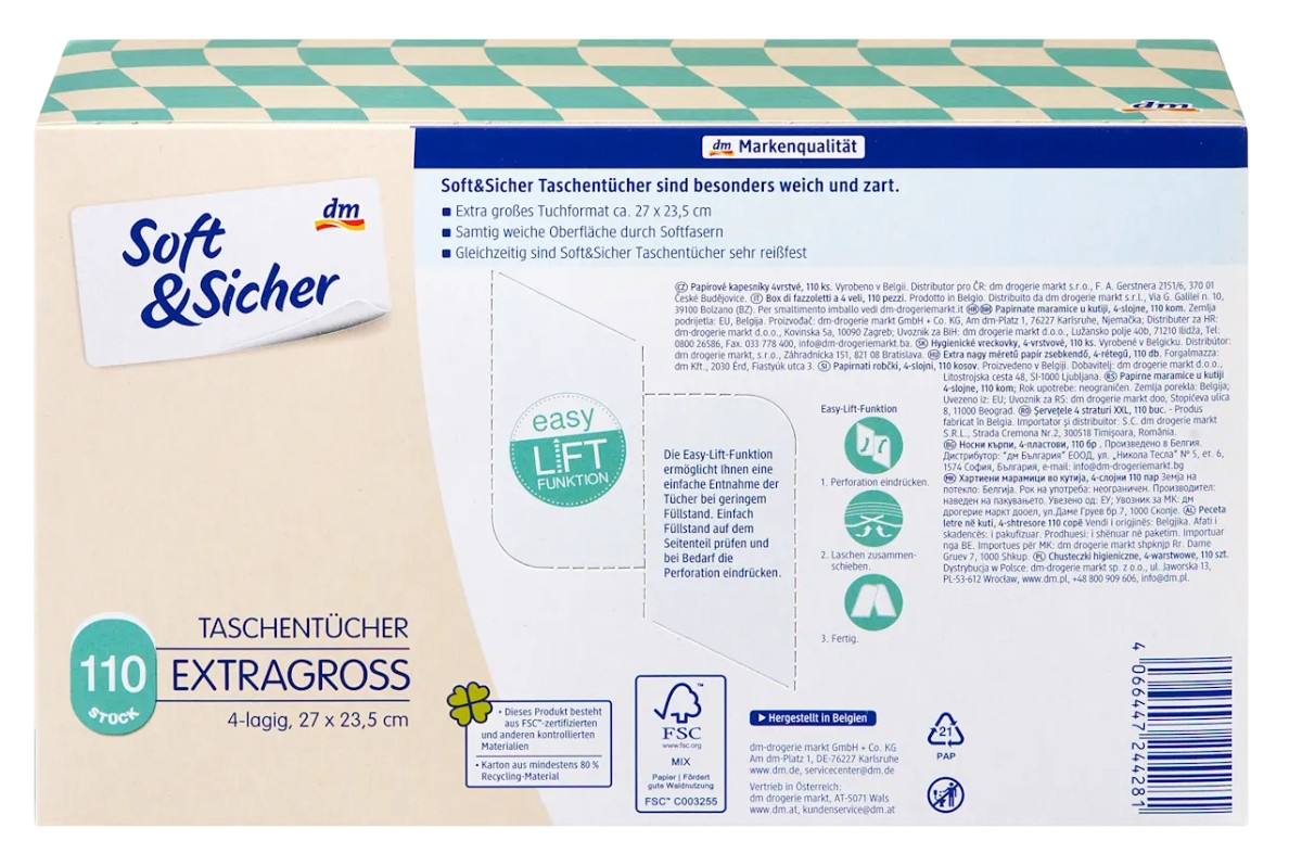 Taschentuch-Box, extra groß, 110 Stück