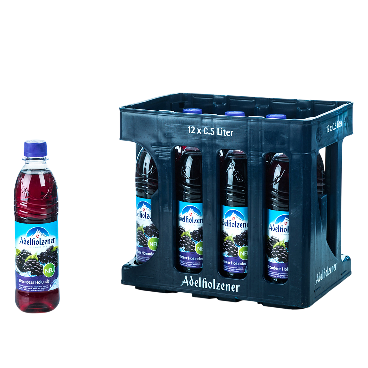 Adelholzener Brombeer-Holunder PET 0,5l MW