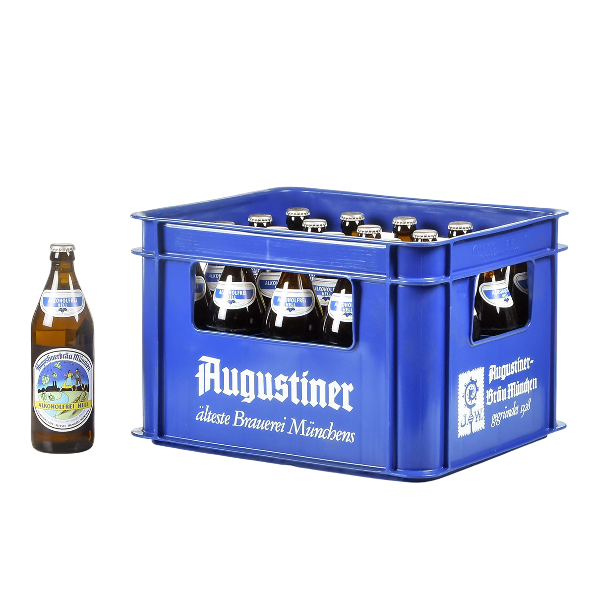 Augustiner Hell alkoholfrei 20×0,5 L - MEHRWEG +3,10€ Pfand