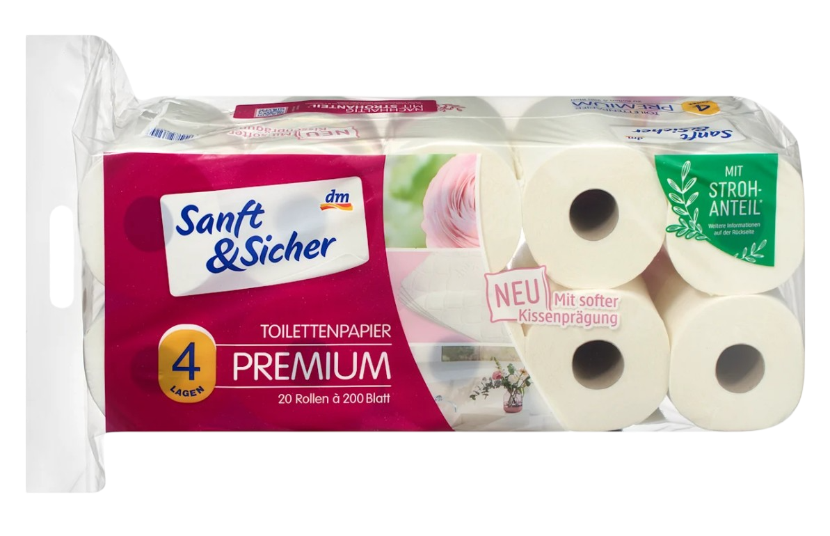 Premium-Toilettenpapier, 4-lagig, 20 Rollen à 200 Blatt