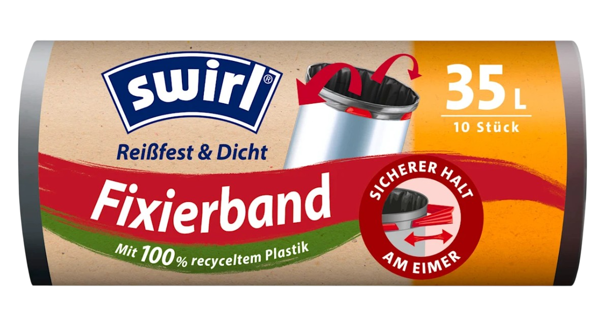 Müllbeutel 35 L mit Zugband, 100 % Recyclingmaterial, 10er-Pack