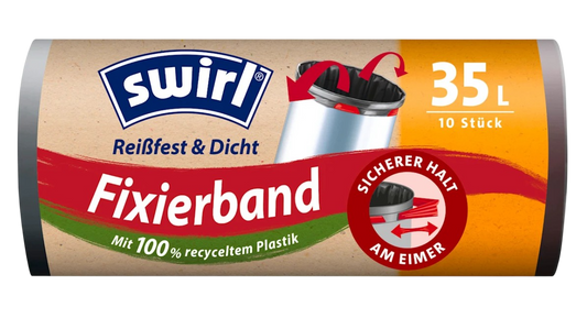 Müllbeutel 35 L mit Zugband, 100 % Recyclingmaterial, 10er-Pack