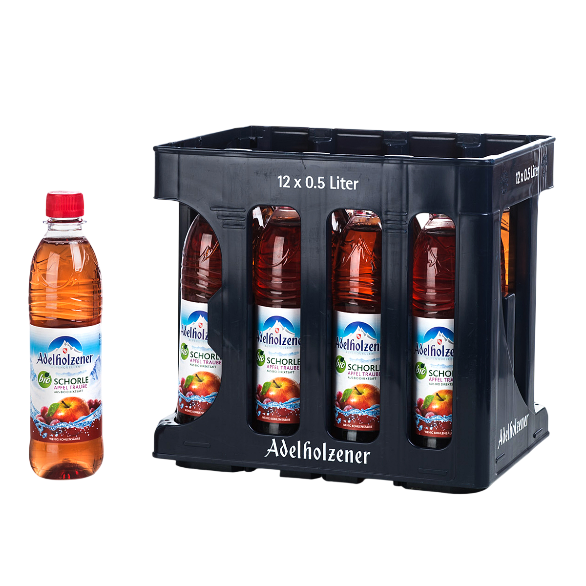 Adelholzener Bio Apfel Traube Schorle PET 0,5l MW