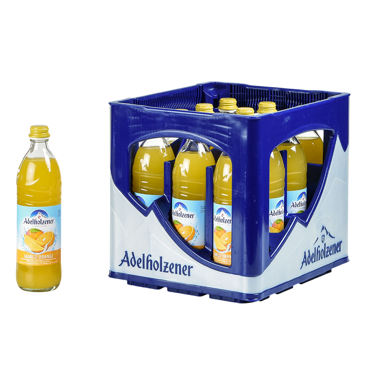 Adelholzener Mango Orange Glas 0,5l MW