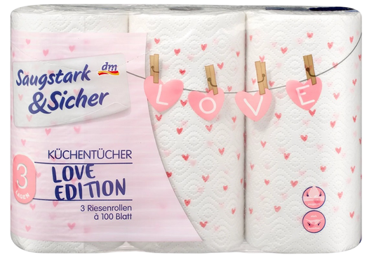 Saugstarkes Küchenpapier, 3-lagig, Design, 3×100 Blatt