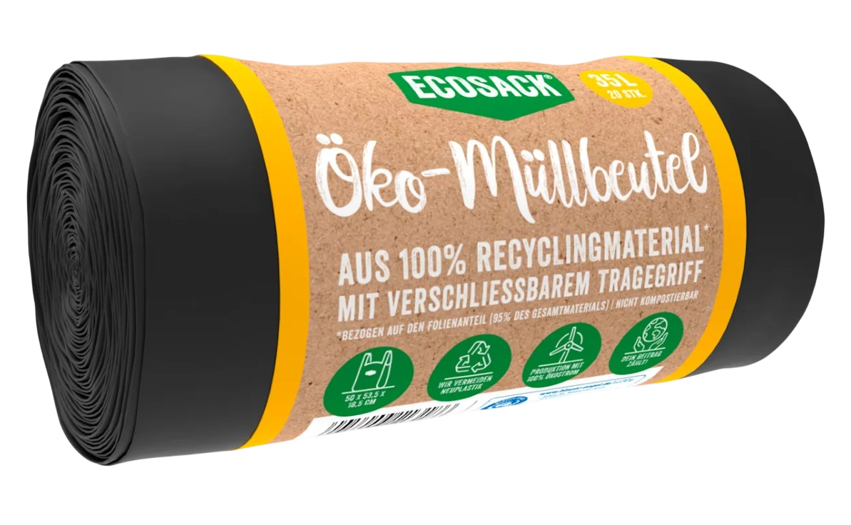 Öko-Müllbeutel 35 L mit Tragegriffen, 20 Stück